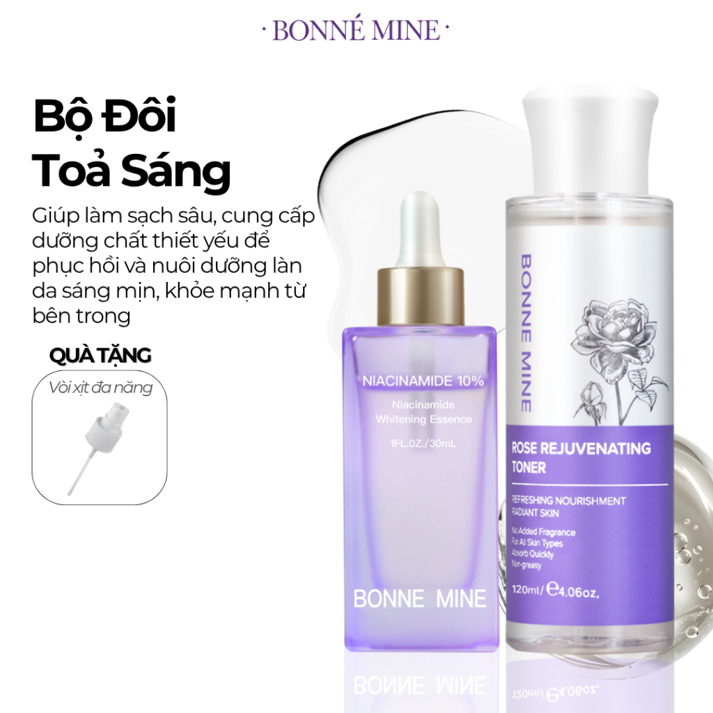 [CB7]Combo Toả Sáng: Toner 120ml & Serum B3 30ml Cân Bằng Độ Ẩm Cho Da Sáng Da Mờ Thâm Mụn