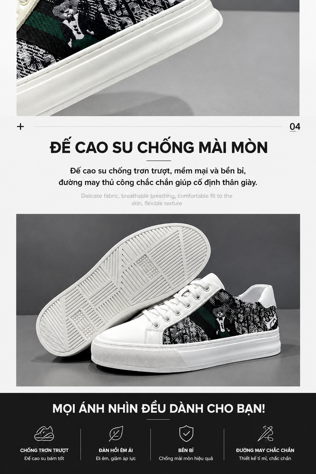 GB1 - Giày thể thao nam đế bằng phong cách retro, chất liệu da bò, thoáng khí, phối họa tiết sang trọng_thumbnail_4