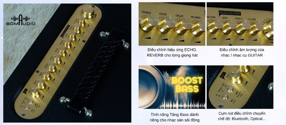 Tích hợp vang số, chế độ Bass Boost