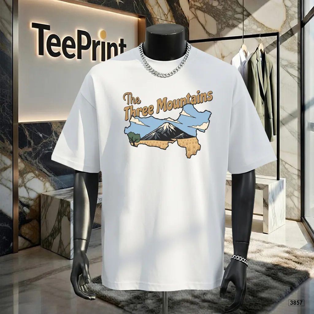 Áo thun nam form rộng streetwear Three Mountains TeePrint 3857