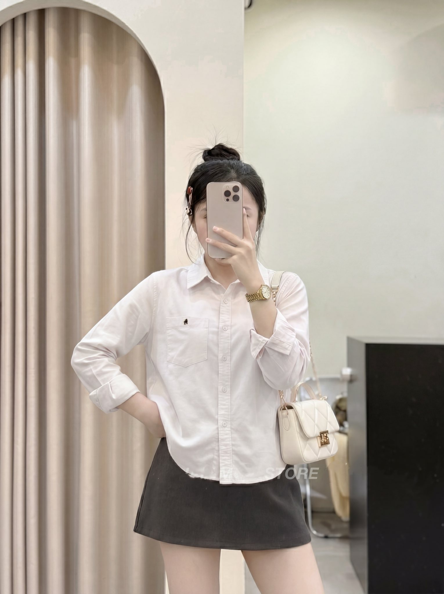 Áo Sơ Mi Nữ Oversize TD crt 1 túi thêu hươu 004.231 (C) (0687)_thumbnail_4