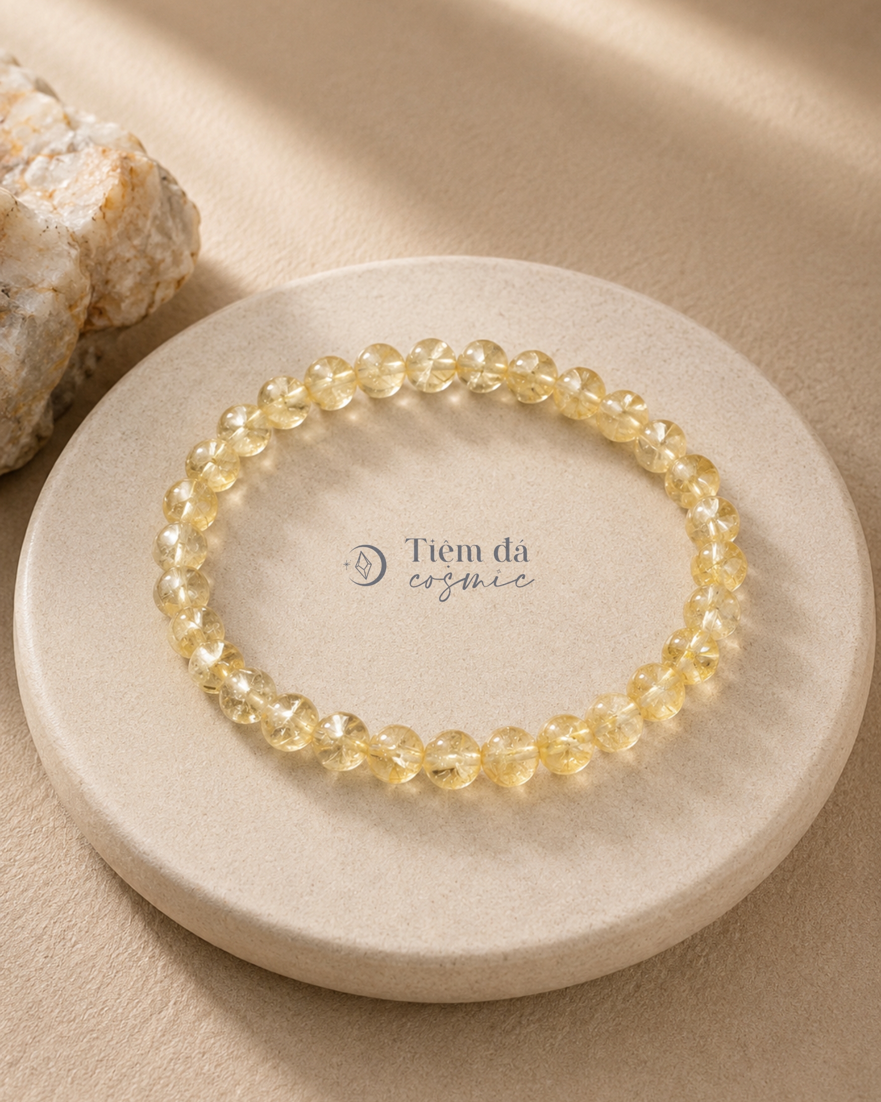 Vòng Đá Thạch Anh Vàng Citrine Tự Nhiên