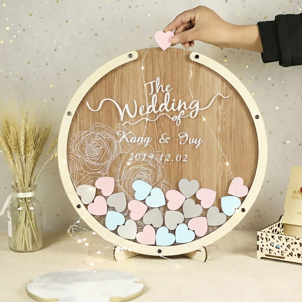 Tranh Thả Gỗ Đám Cưới, Sự Kiện, Công Ty, Sinh Nhật (Đủ phụ kiện) - Size tính theo chiều ngang_thumbnail_19