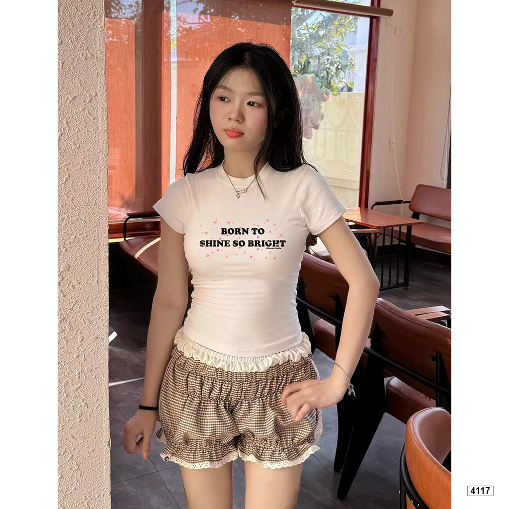 Áo babytee nữ form ôm body tôn dáng phối chữ Beezy 4117_thumbnail_4