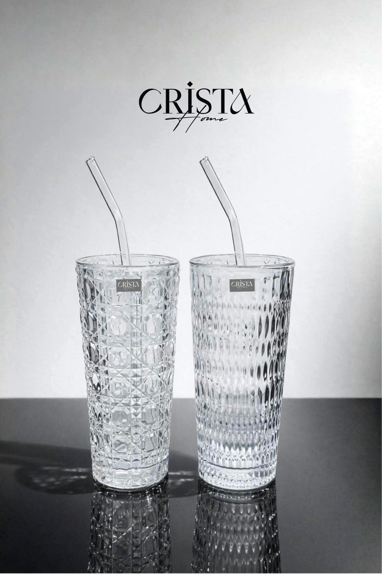 Bộ 2 cốc thủy tinh cao kèm ống hút 500 ml CRISTA HOME, 60243_thumbnail_1