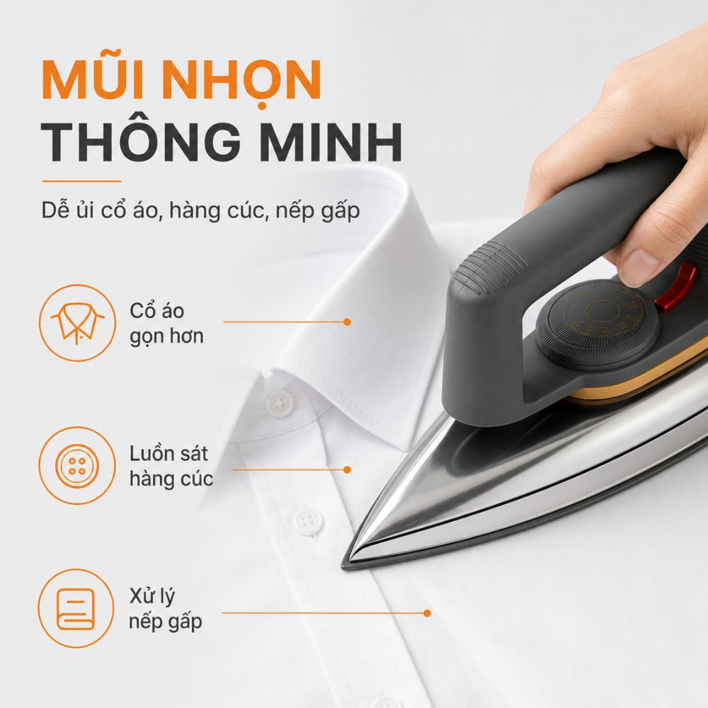 Bàn ủi khô Kachi MK423 1000W - Là phẳng mọi nếp nhăn, an toàn cho mọi loại vải_thumbnail_7