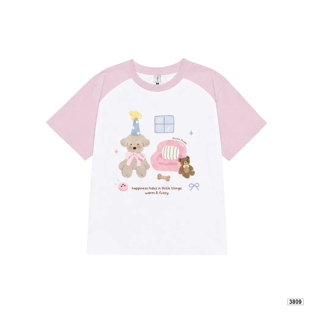 Áo thun babytee raglan gấu teddy dễ thương phong cách Hàn Quốc Miucho 3809_thumbnail_0