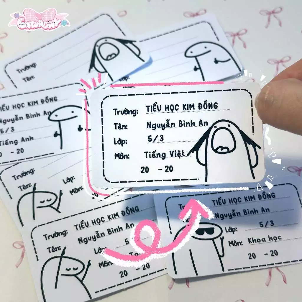 Nhãn vở VÔ TRI MEME