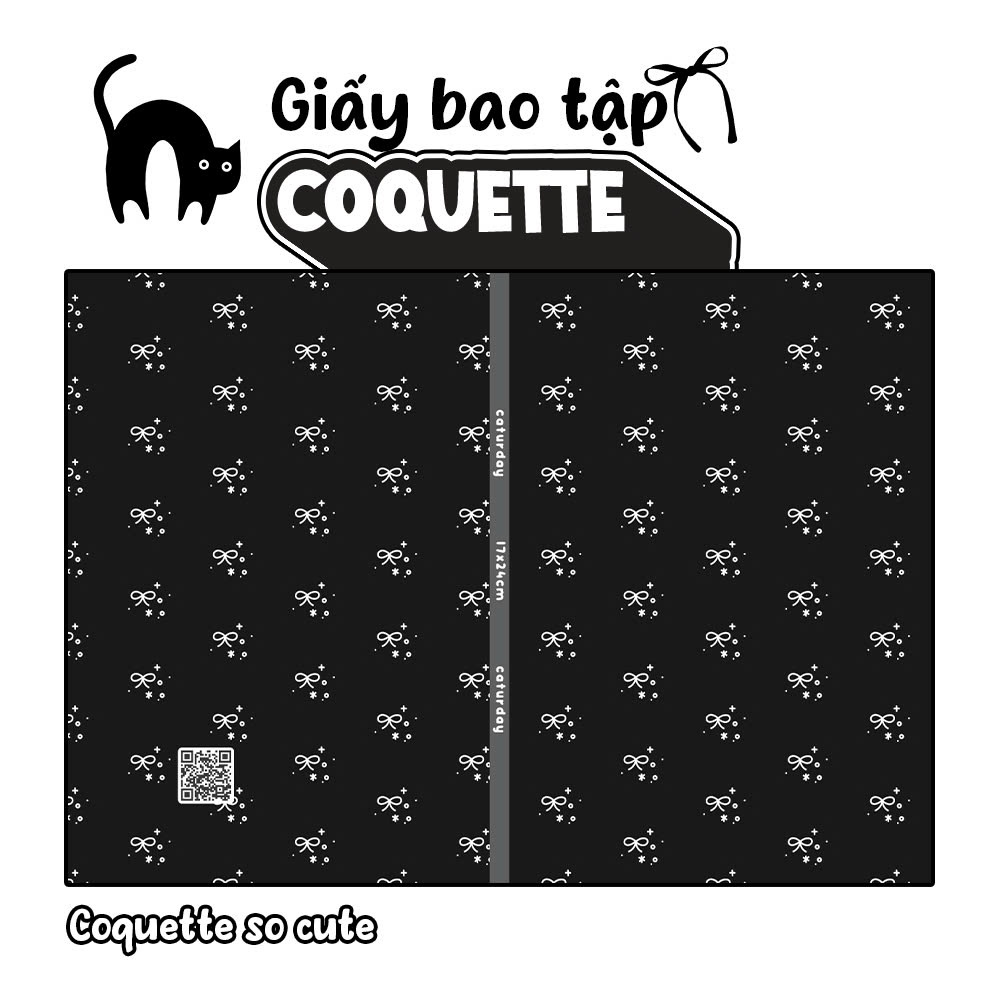 Giấy bao tập COQUETTE TRẮNG ĐEN mẫu CAT NƠ NHÍ hình in rõ nét, màu sắc tươi tắn | Caturday_thumbnail_1