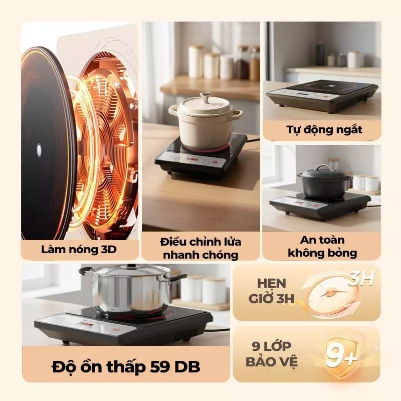 Bếp Điện Từ Cảm Ứng 2000W Tặng Kèm Nồi Kính Cường Lực Toàn Phần Tiết Kiệm Điện An Toàn Dễ Sử Dụng Đa Dạng Chế Độ Nấu Ăn_thumbnail_2