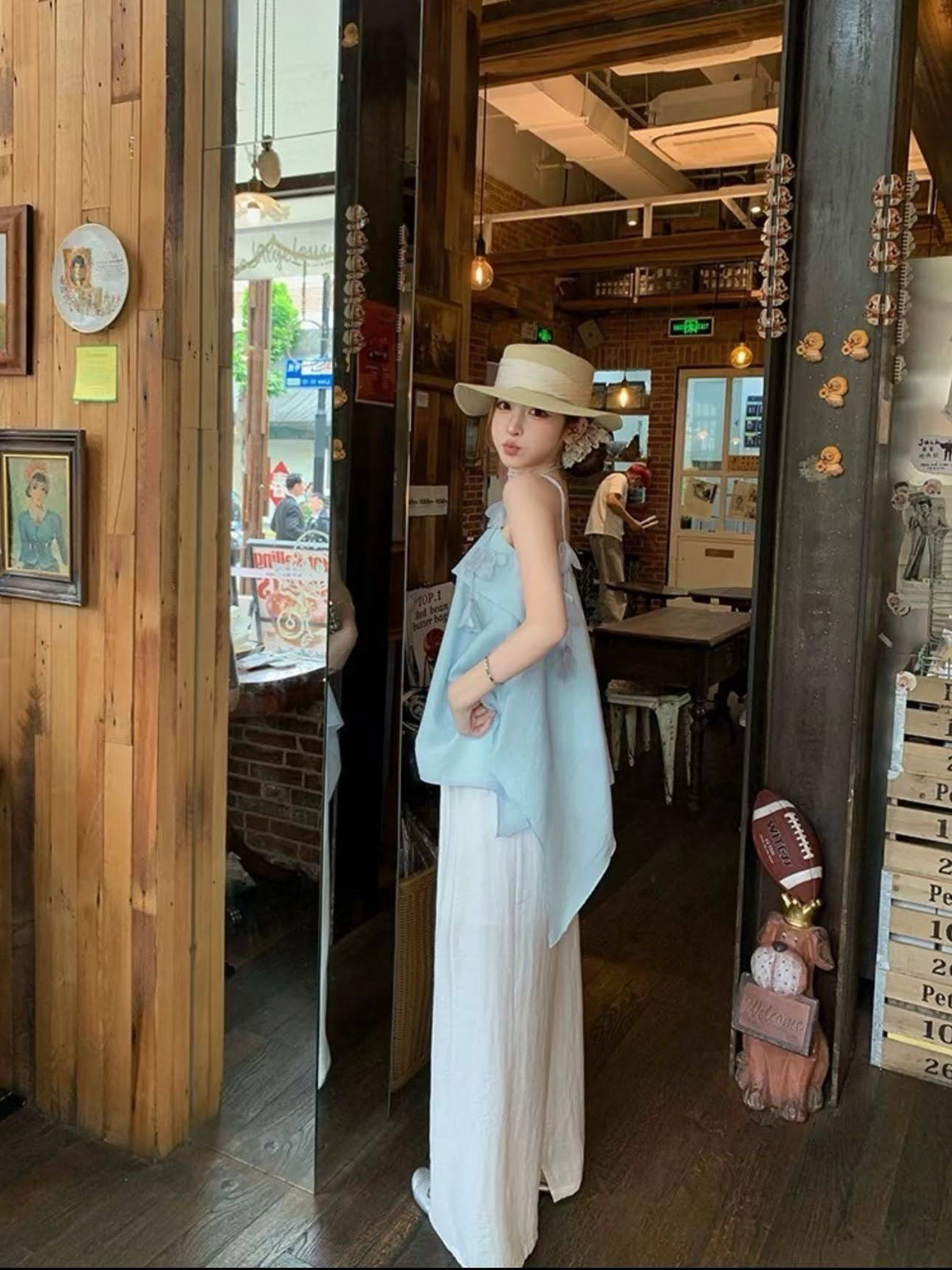 Áo sơ mi 2 dây dáng suông + nơ nơ hoa_thumbnail_7