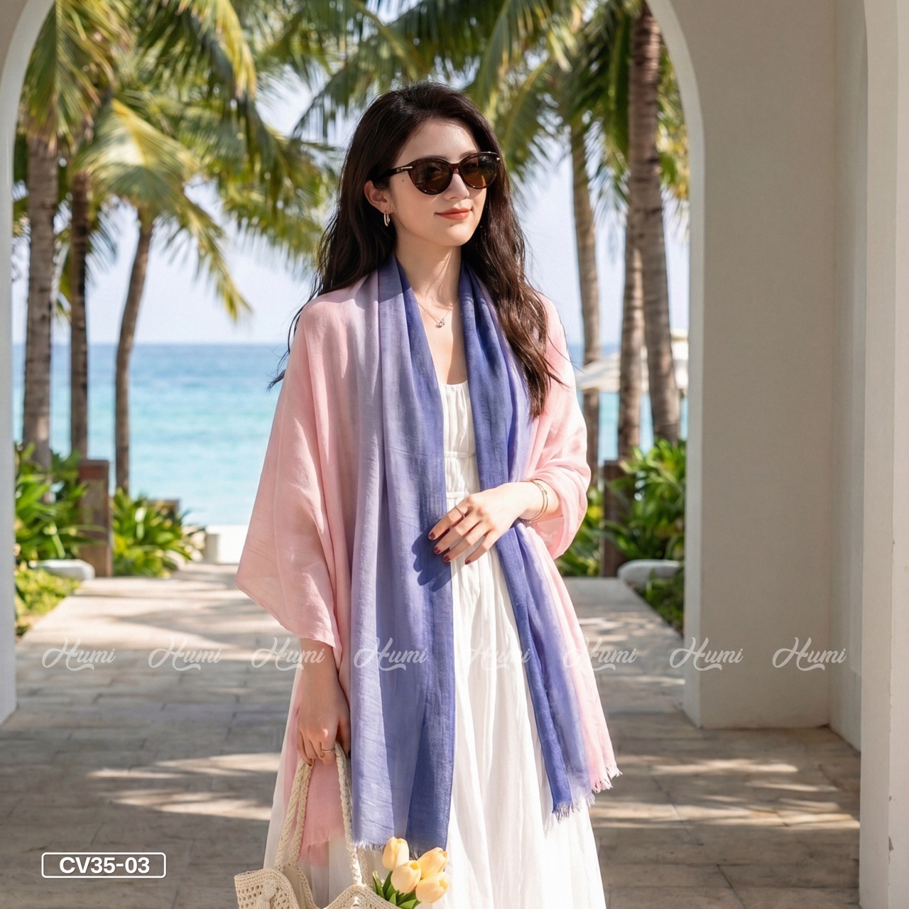 KHĂN COTTON PHA MÀU CHO NỮ (CV35-03)_thumbnail_6