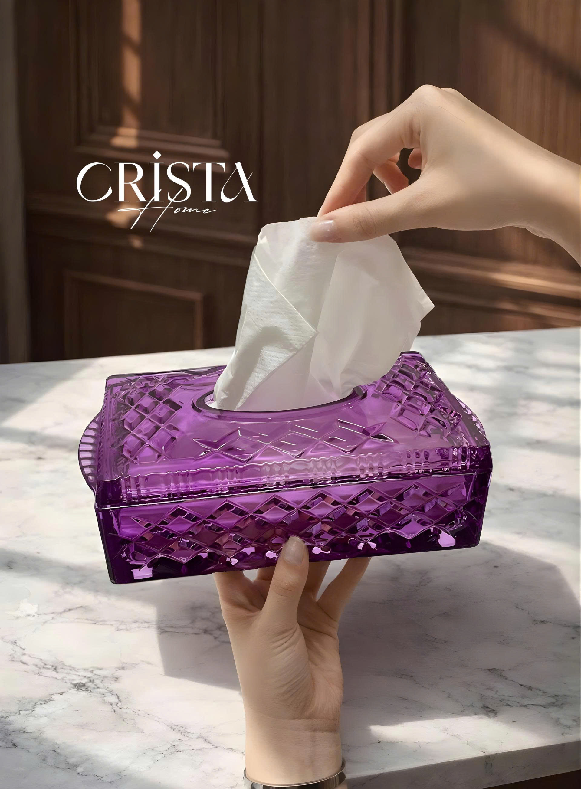 HỘP THỦY TINH ĐỰNG GIẤY ĂN VÂN KIM CƯƠNG CRISTA HOME 60250_thumbnail_1
