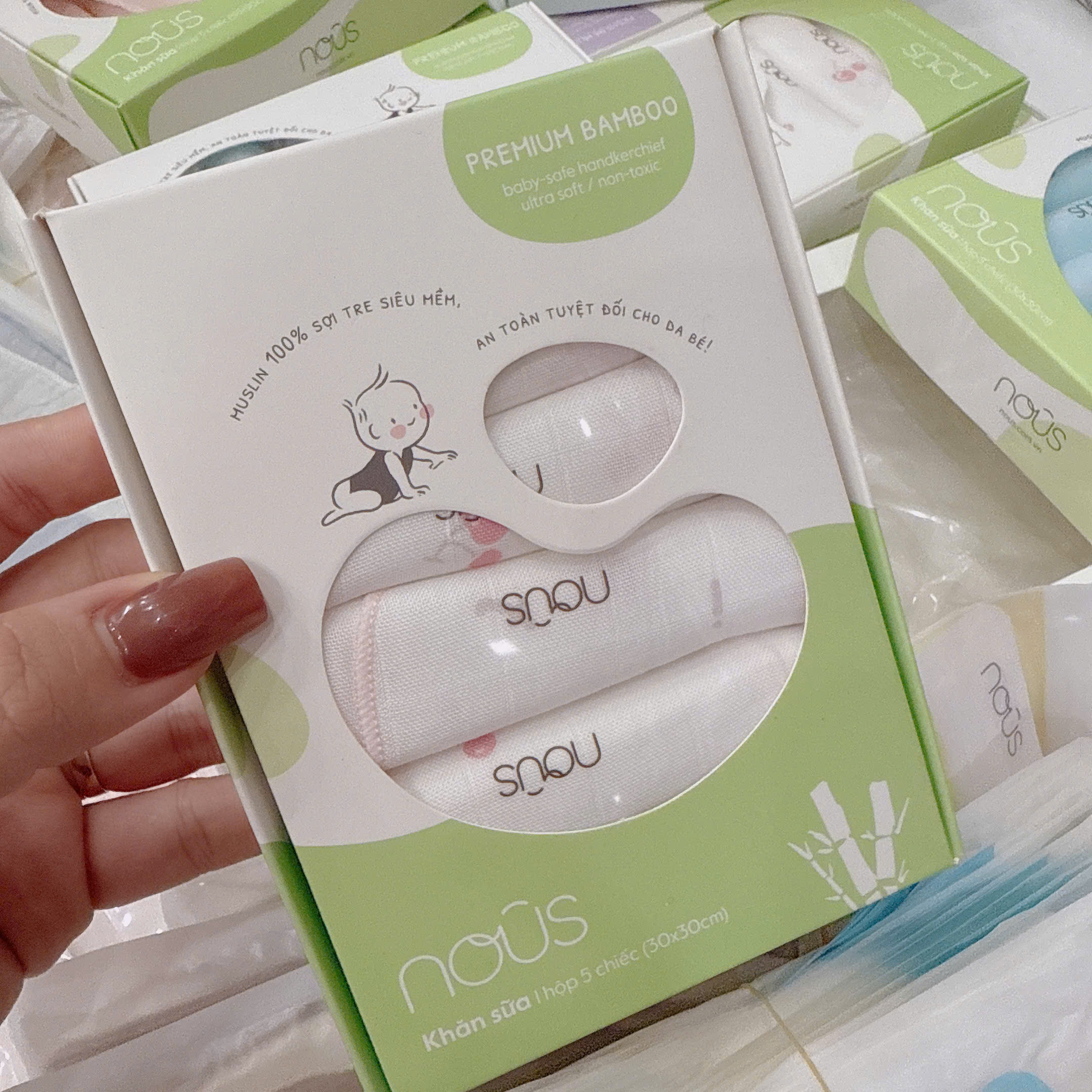 Hộp 5 khăn sữa Bamboo NOUS_thumbnail_2