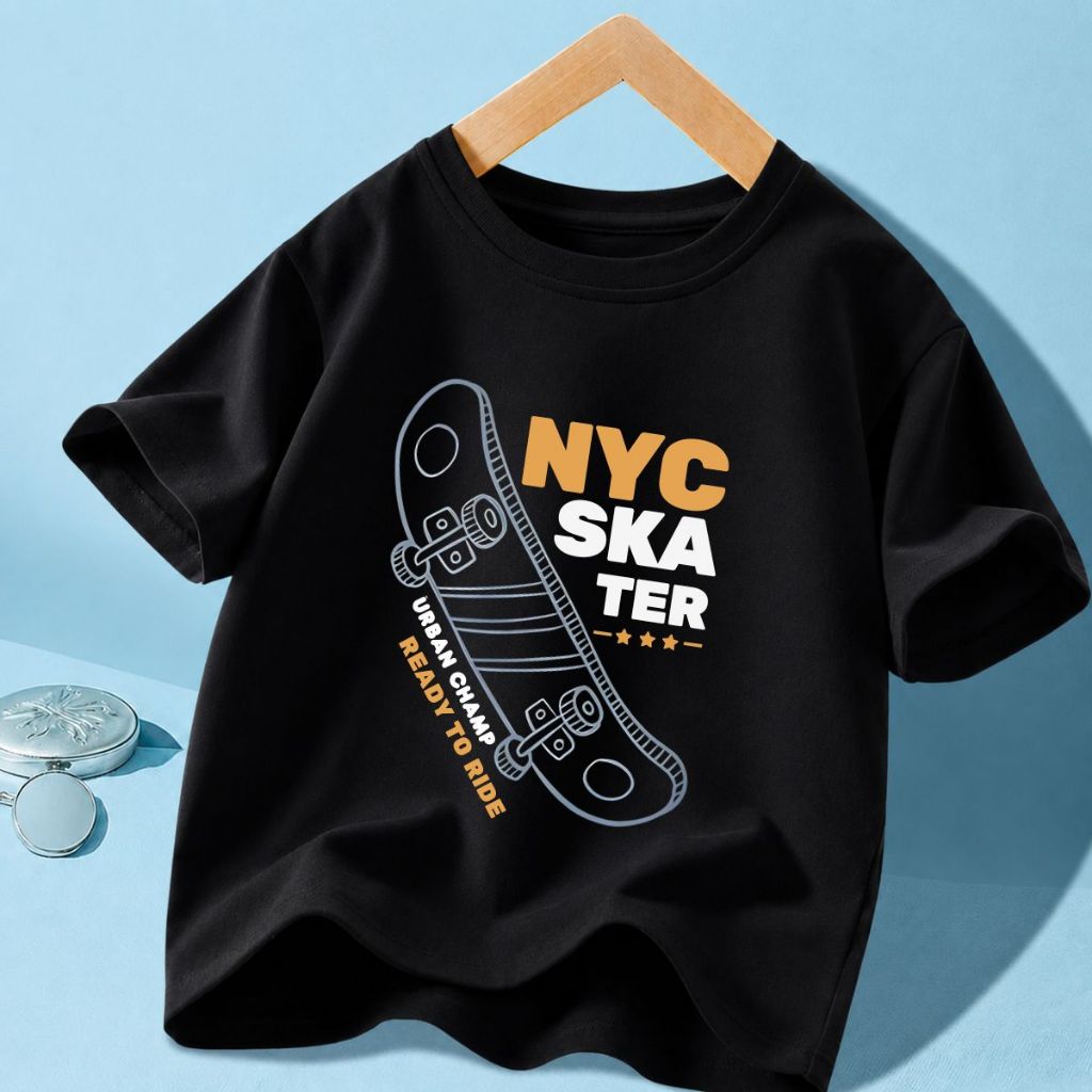 Áo phông bé trai in hình chiếc mũ và ván trượt NYC Skater  - Mã AT037_thumbnail_6