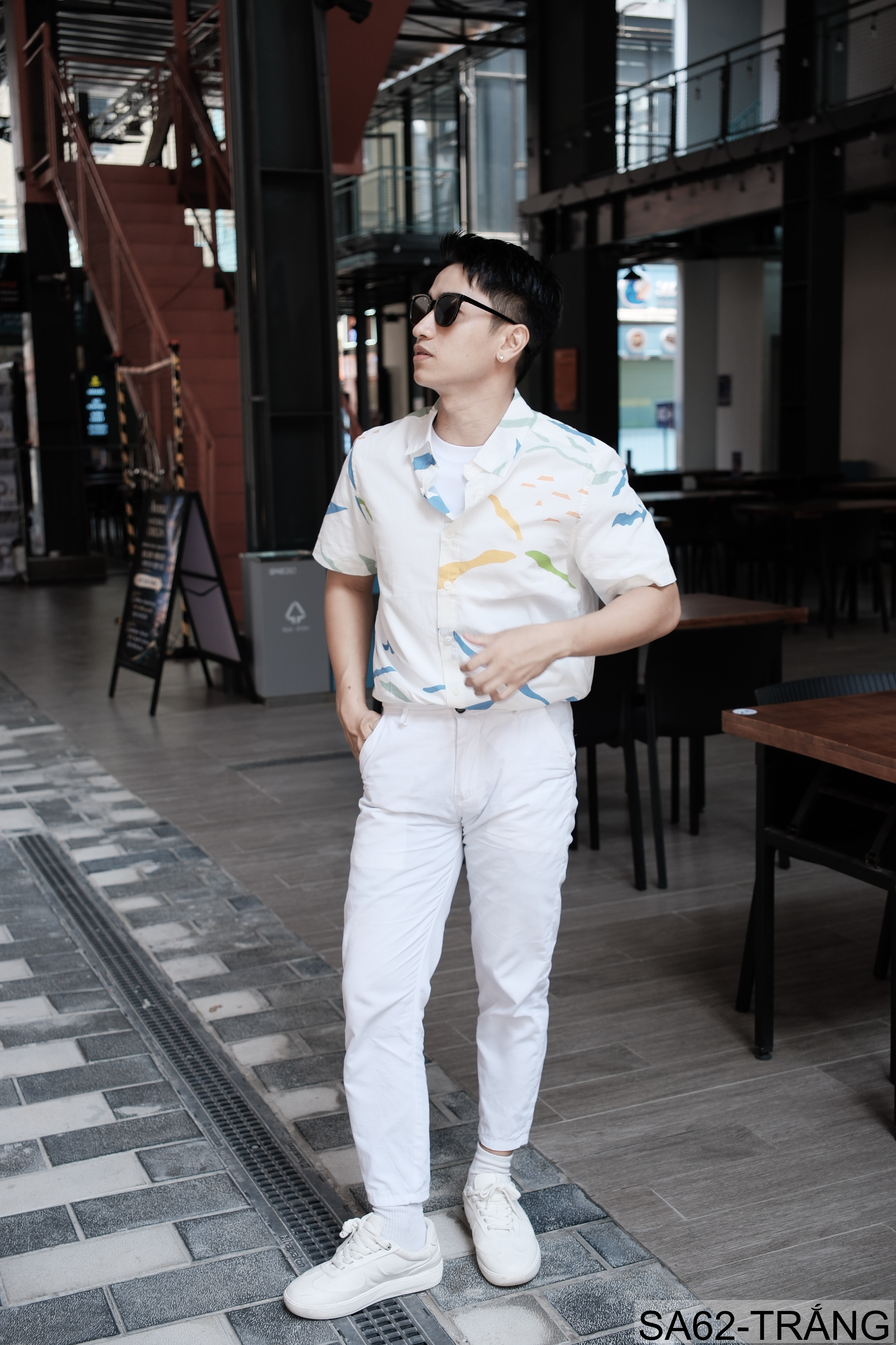 SA62 - Áo Sơ Mi Nam Tay Ngắn Phong Cách Nhật Bản In Hình Nghệ Thuật Chất Cotton Thoáng Mát_thumbnail_6