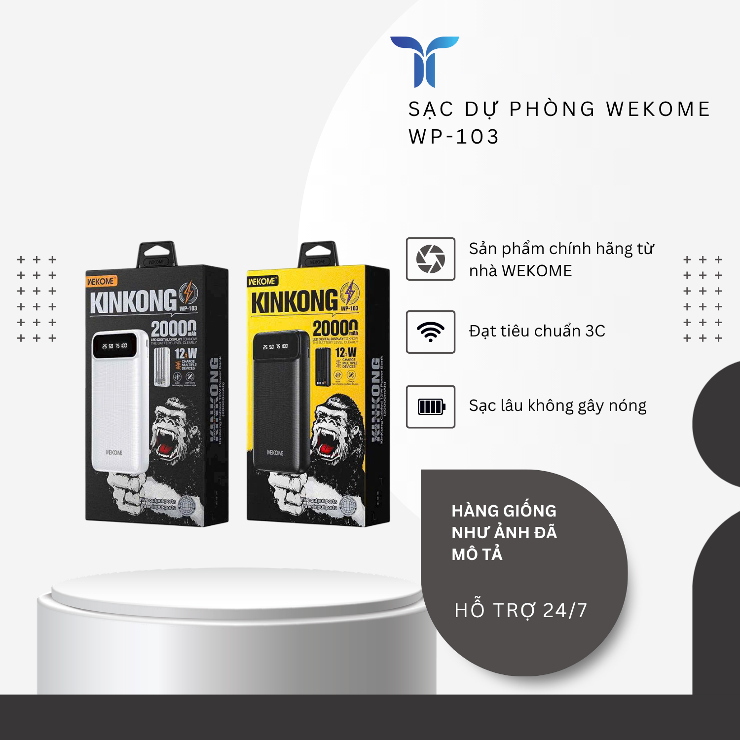 T-ECO SHOP | Pin Sạc Dự Phòng WEKOME WK-103 Dung Lượng Lớn Cho Điện Thoại_thumbnail_1