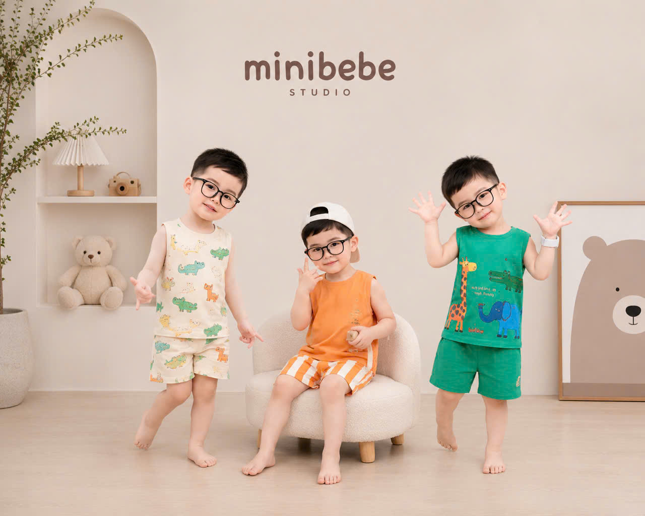 D63 SET 3 BỘ BA LỖ ĐỘNG VẬT NHIỀU MÀU- A100.381