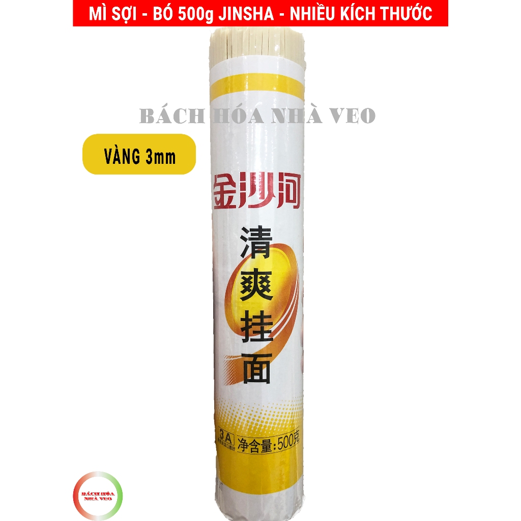 Mì Trường Thọ JINSHA - Mỳ Đũa, Sợi (Tròn, Dẹt), Bó 500g, Hàng Chuẩn, Date Mới_thumbnail_2
