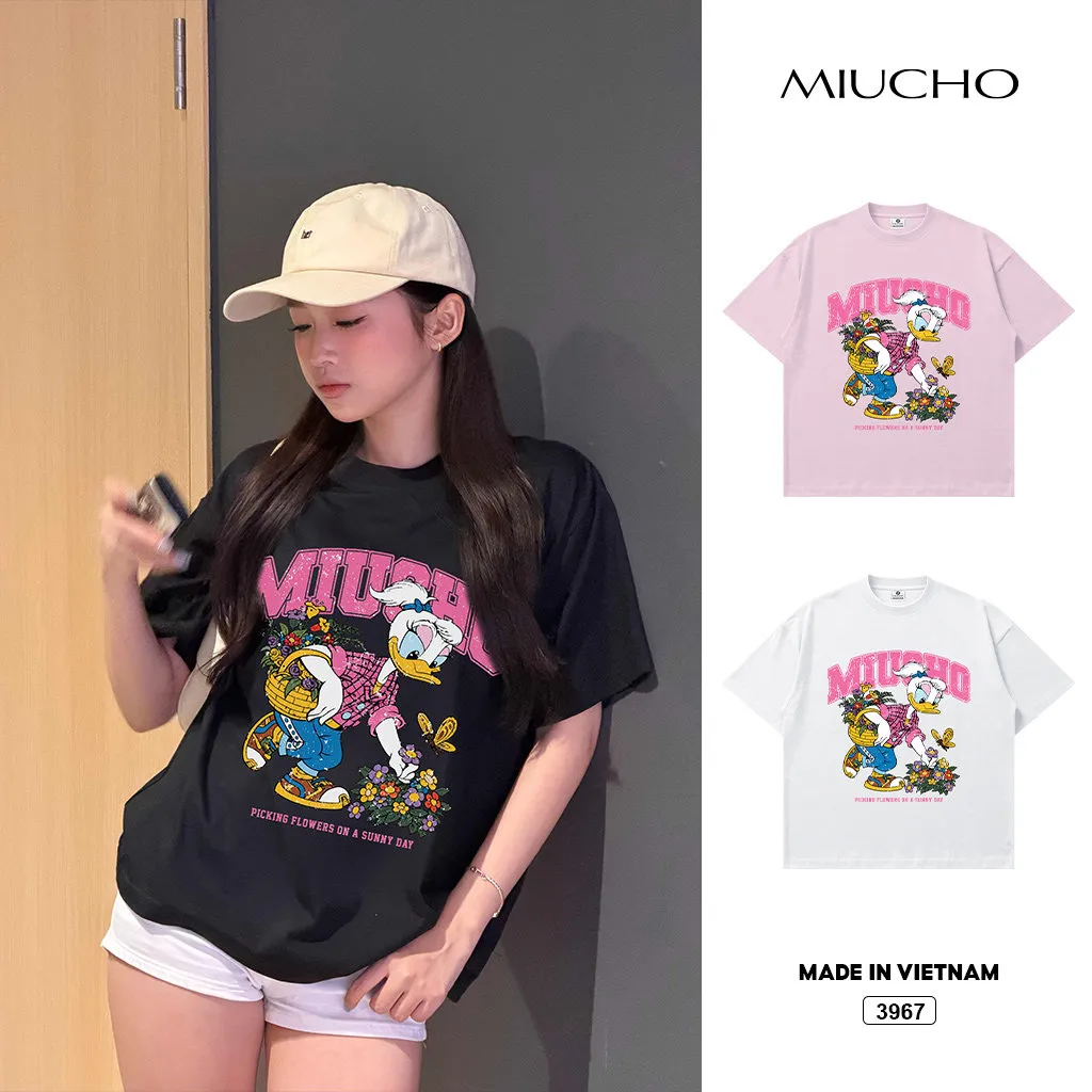 Áo thun boxy nữ hoạt hình Vịt dễ thương Miucho 3967