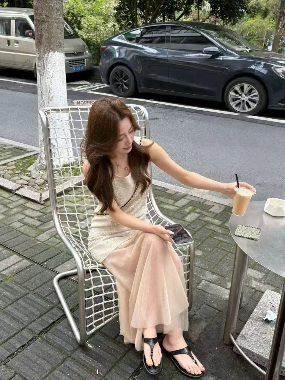 Lucas - Váy ren cổ tròn zile phối chân voan dáng maxi_thumbnail_4