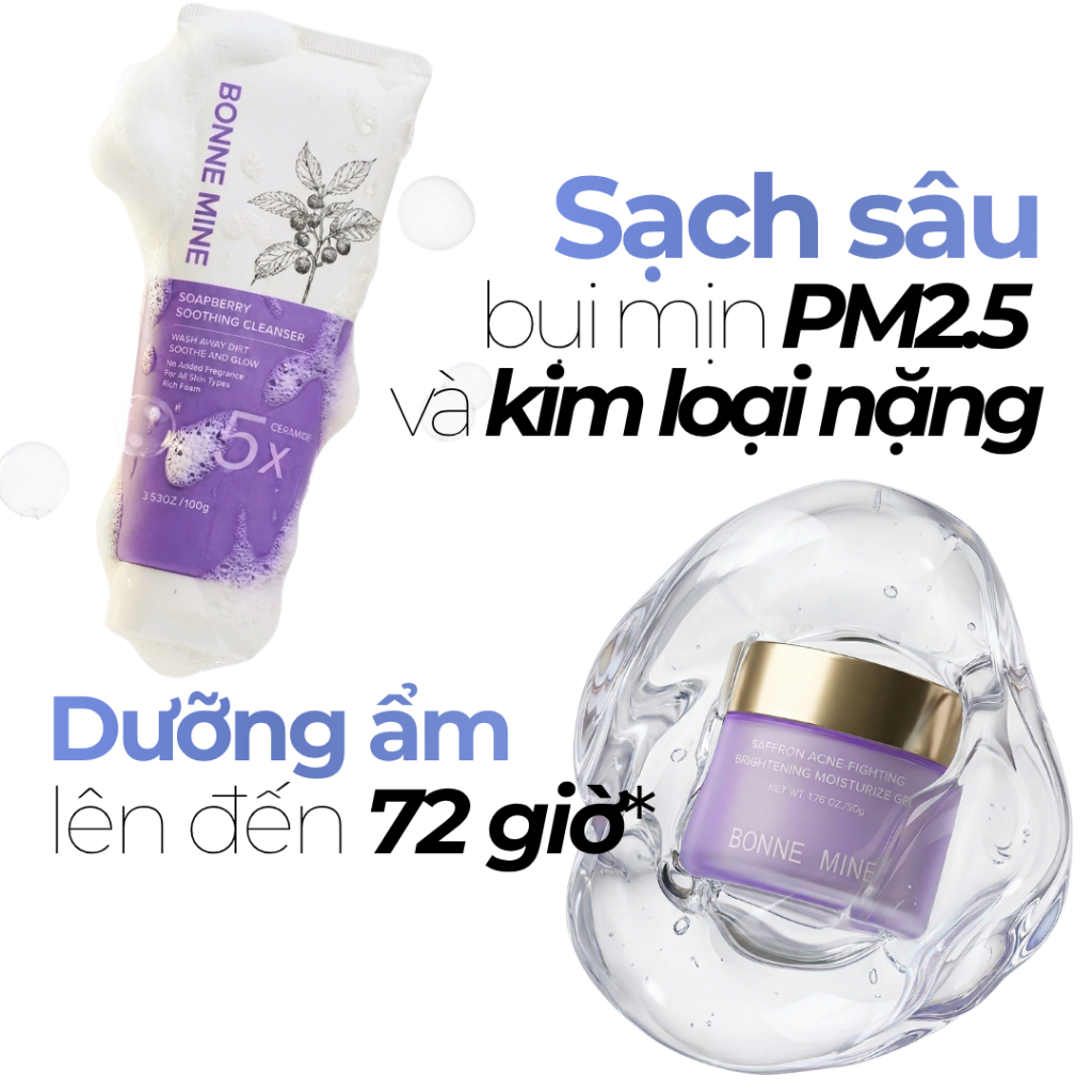 [CB3]Combo Sữa rửa mặt 100ml & Gel Dưỡng Da 50ml - BONNE MINE