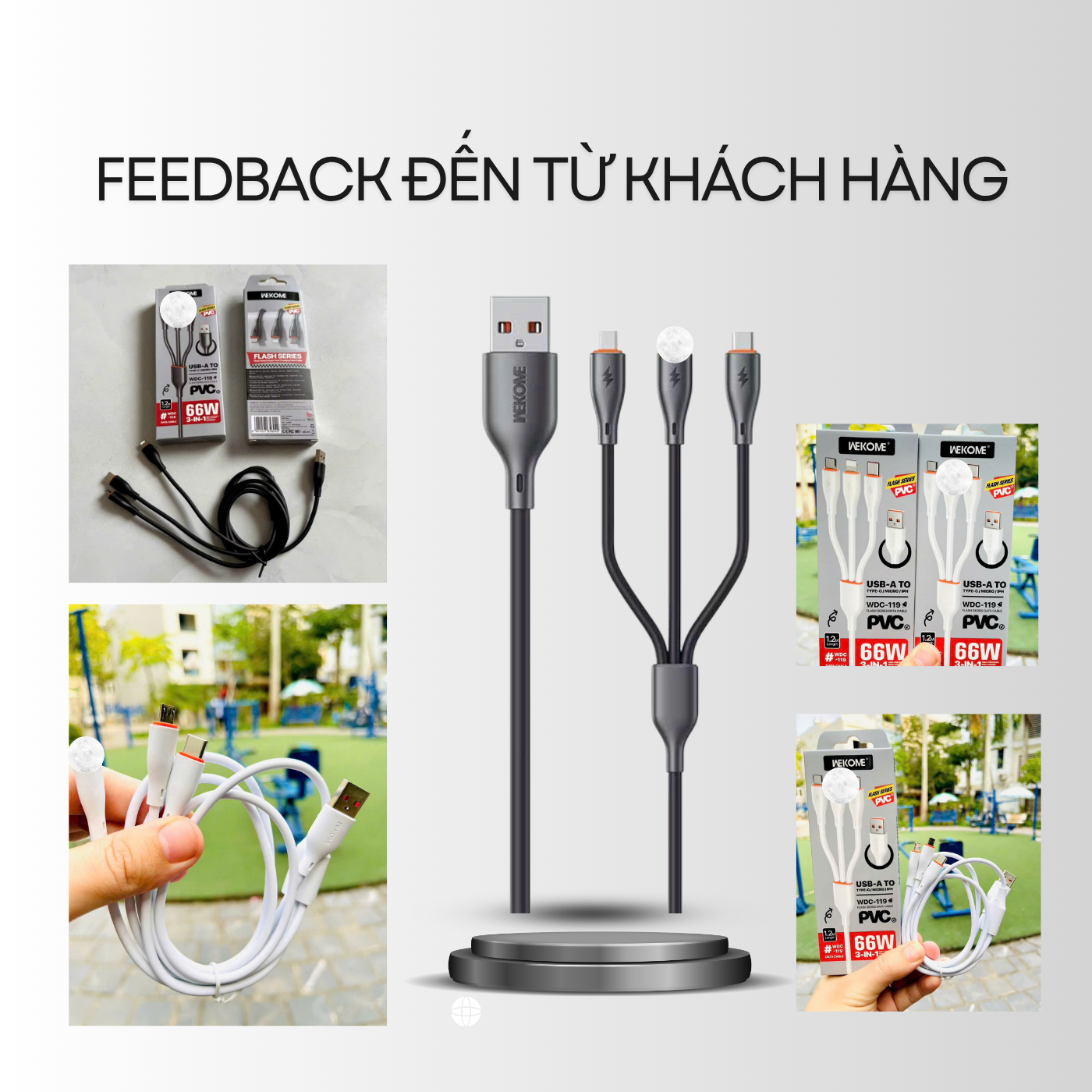 T-ECO SHOP | Cáp Sạc WEKOME WDC-119 66W 3 Trong 1 Hỗ Trợ Sạc Và Truyền Dữ Liệu Dài 1m2_thumbnail_7