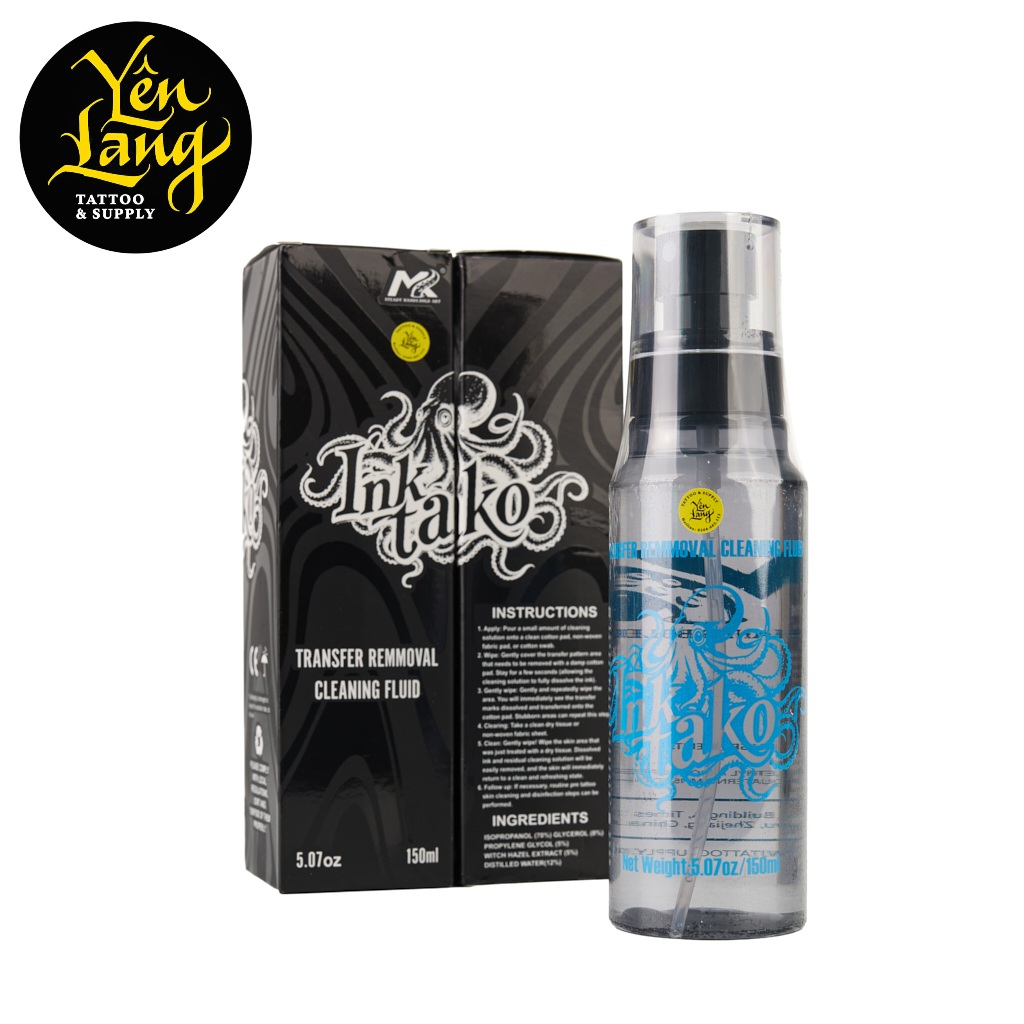 Dung dịch Tẩy Khuôn Xăm & Vệ Sinh Da INKTAKO (150ml)