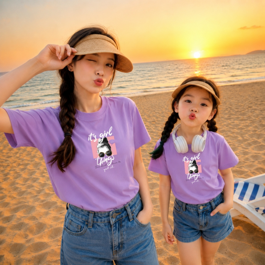 Áo đôi Loza mẹ và bé gái hình cô gái đeo kính - Loza G8619_thumbnail_4