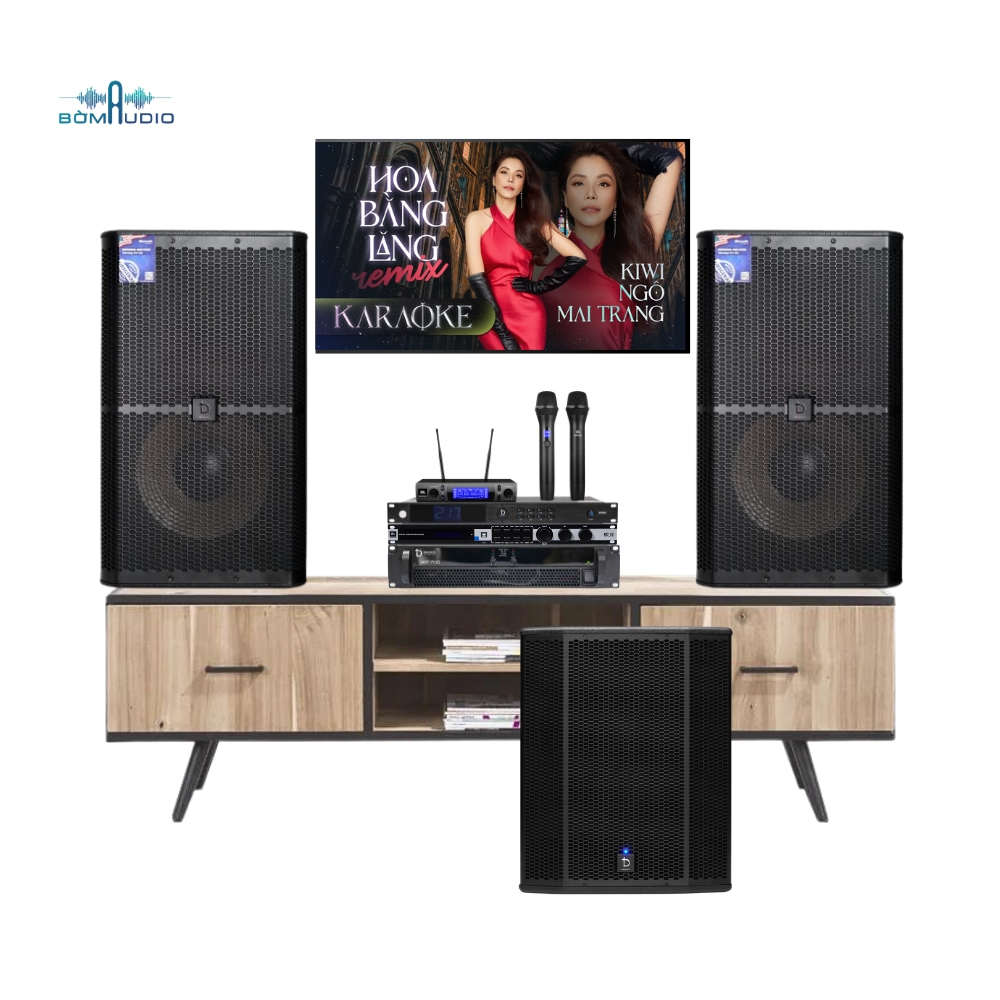 COMBO KARAOKE JD1 Vang Số JBL KX180A + Micro JBL VM300 + Cục Đẩy DBACOUSTIC KP700 + Quản Lý Nguồn DBACOUSTIC SP 600S + Loa Full DBACOUSTIC KS912 + Loa Sub DBACOUSTIC KS715SA