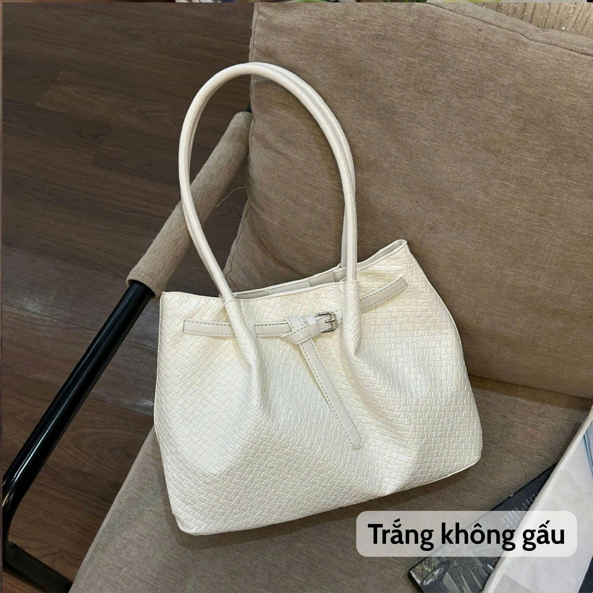 Túi Xách Nữ Cunbag Túi Xách Da Vân Cá Sấu Form Rộng, Quai Dài Đeo Vai, Có Charm Gấu, Phù Hợp Đi Làm Đi Học CUN054_thumbnail_1