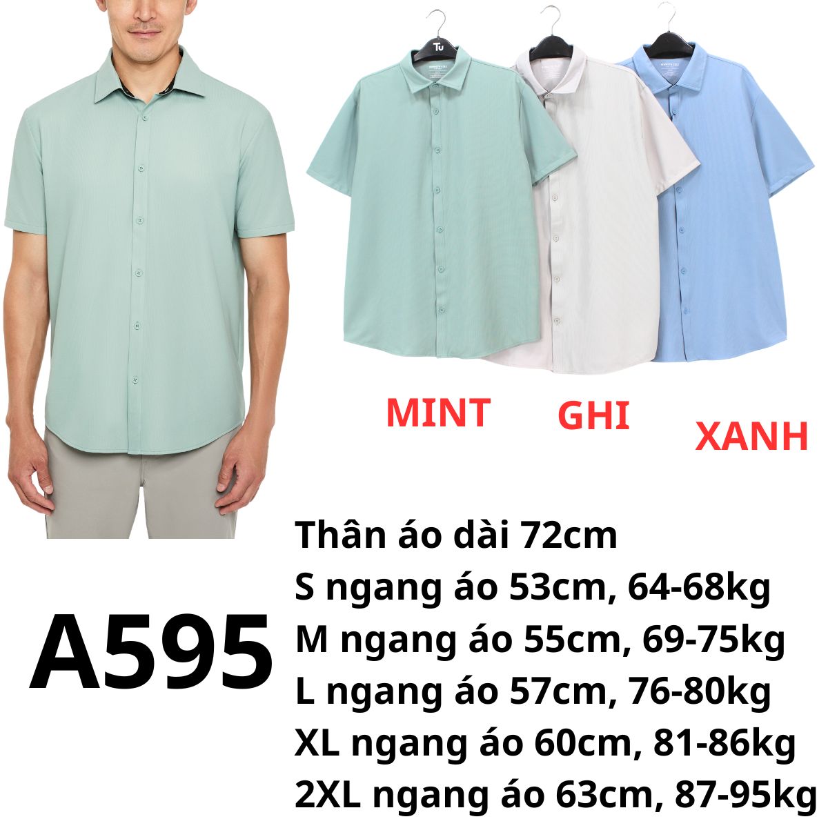 A595- Áo polo Nam xịn