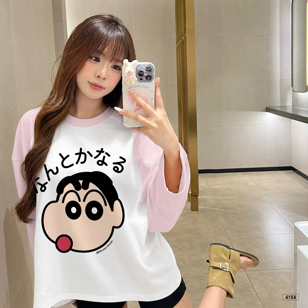 Áo thun tay dài phối raglan Shiin chan đáng yêu Miucho 4154_thumbnail_3