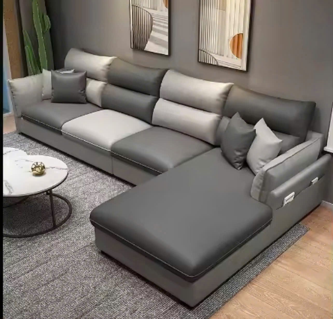 Bộ sofa da góc L mẫu SFD05
