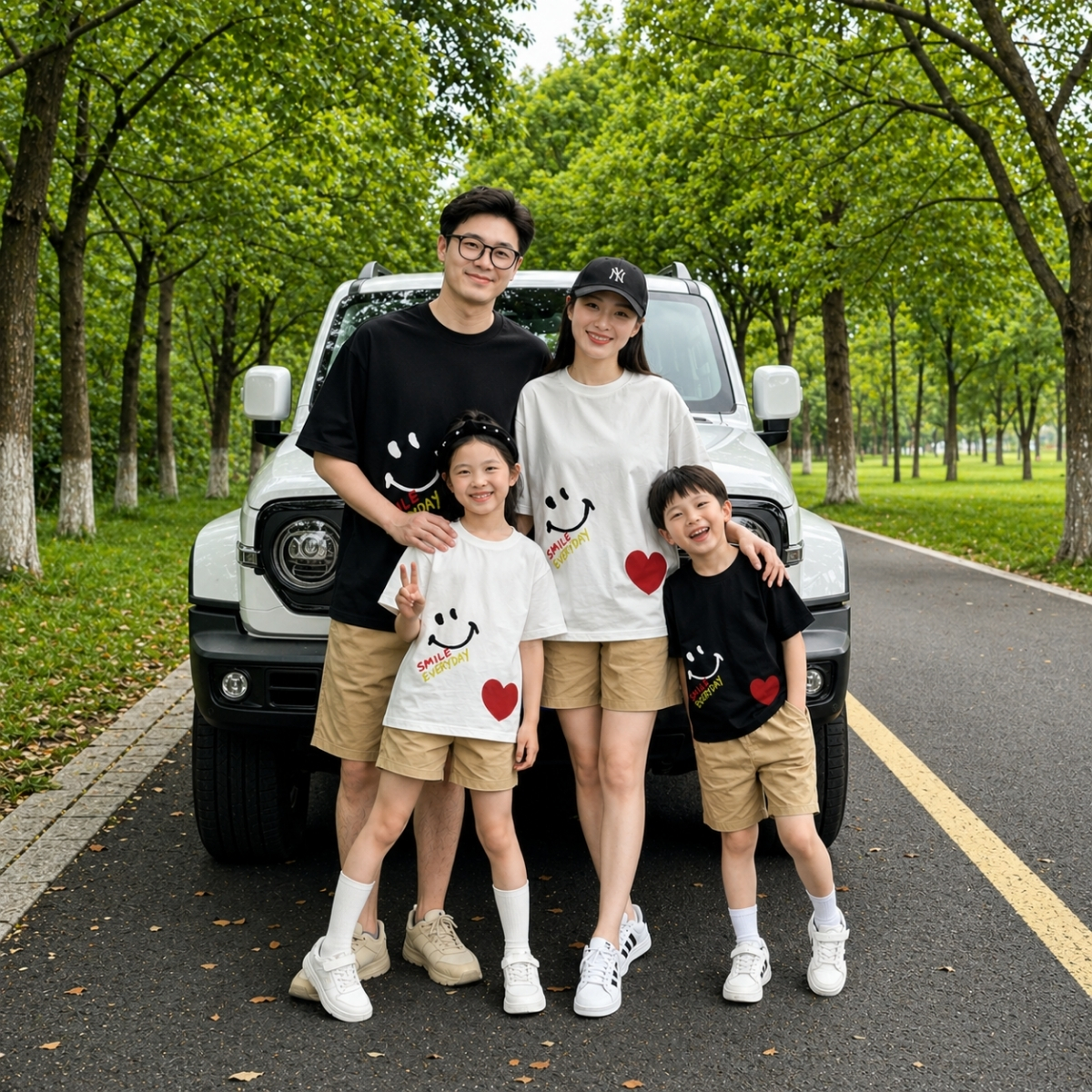 Áo phông gia đình 3,4,5 người hình mặt cười - Loza GĐ3599_thumbnail_3