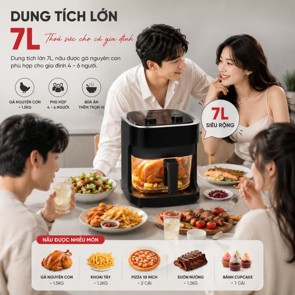 Nồi chiên không dầu lòng thuỷ tinh Mishio MK373 không lo bong tróc chống dính_thumbnail_20