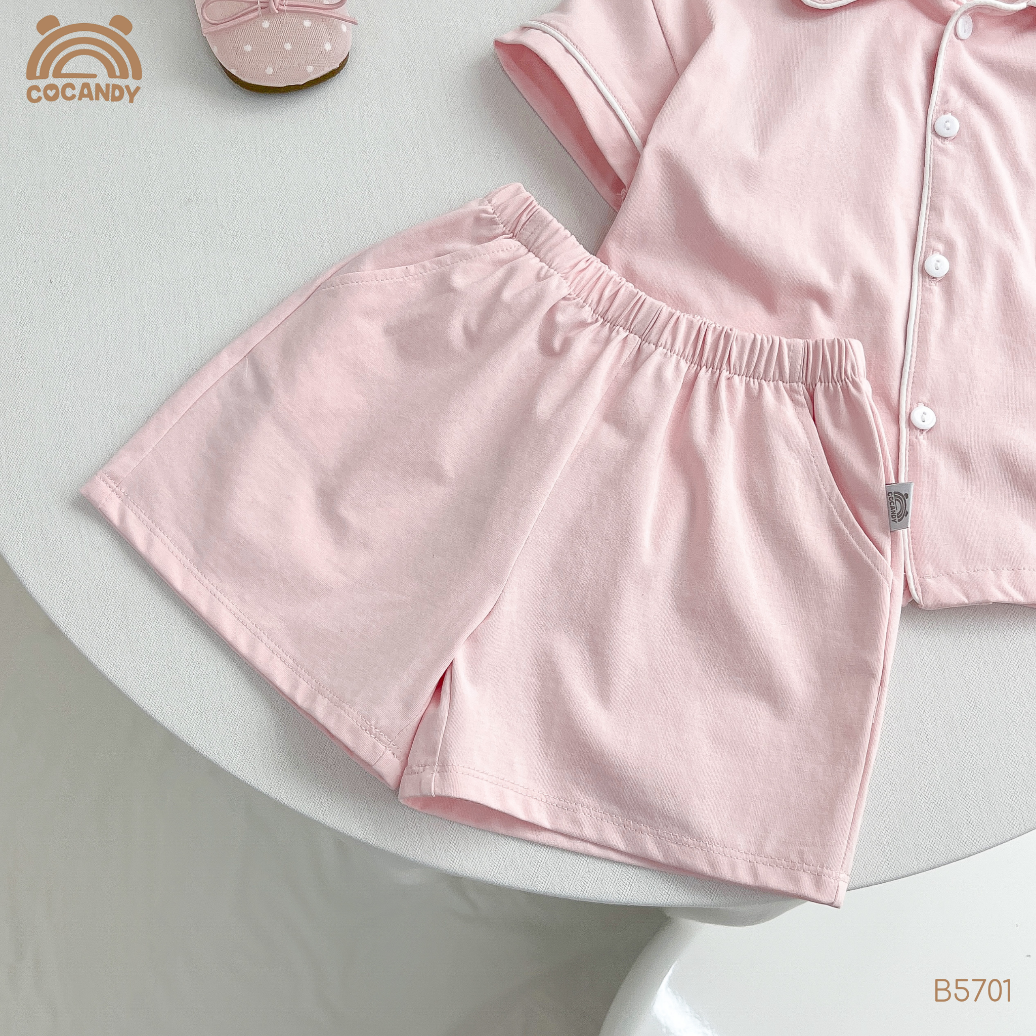 Bộ cộc pijama HỒNG phối túi ren nơ_thumbnail_4