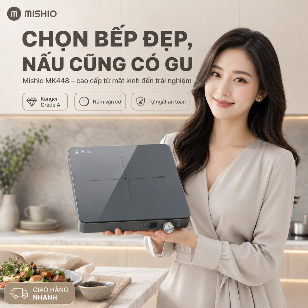 Bếp Từ Đơn Mishio MK448 Công Suất 2000W - Mặt Kính Kanger Hạng A_thumbnail_4