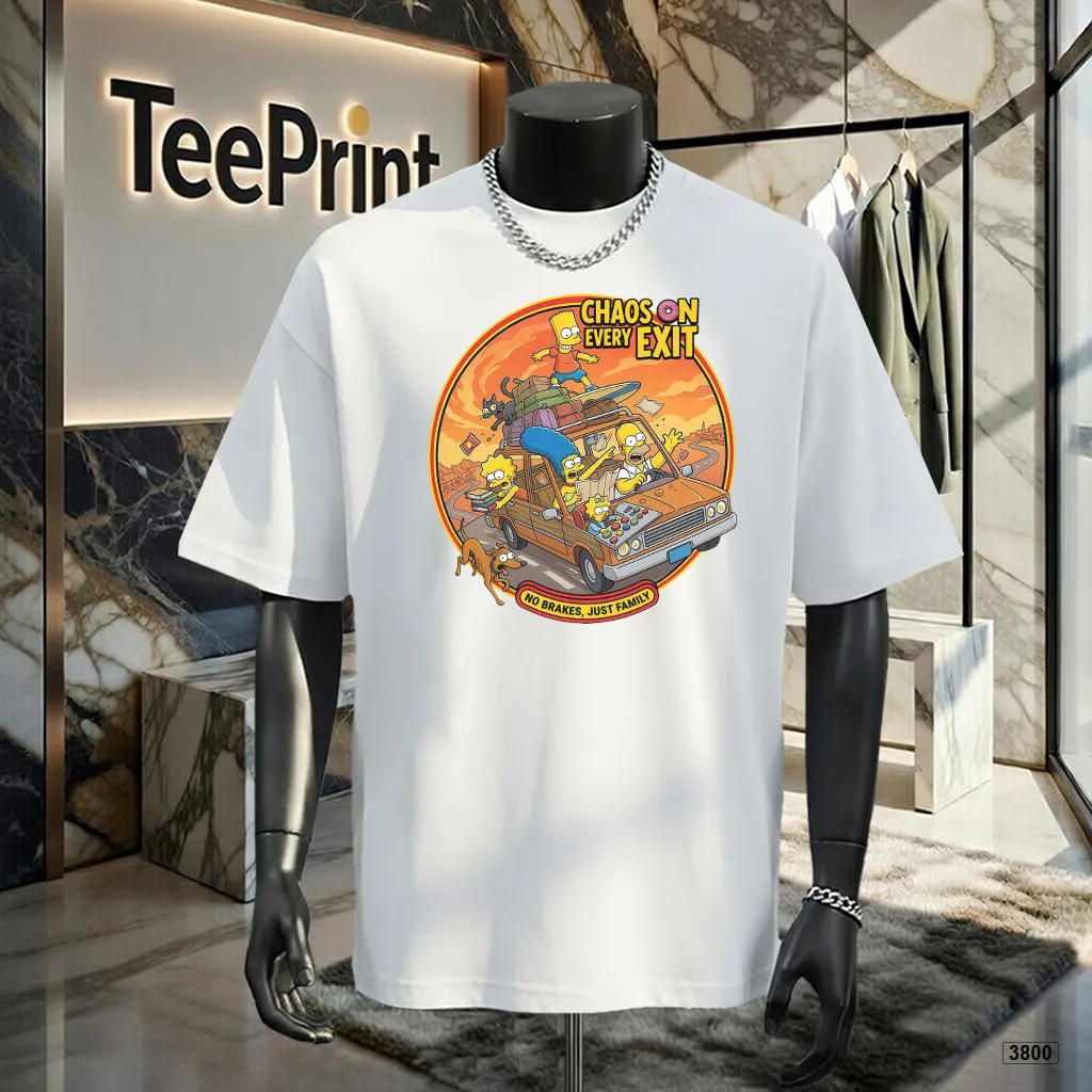 Áo thun nam oversize graphic family trip vibe tuổi thơ vui nhộn TeePrint 3800