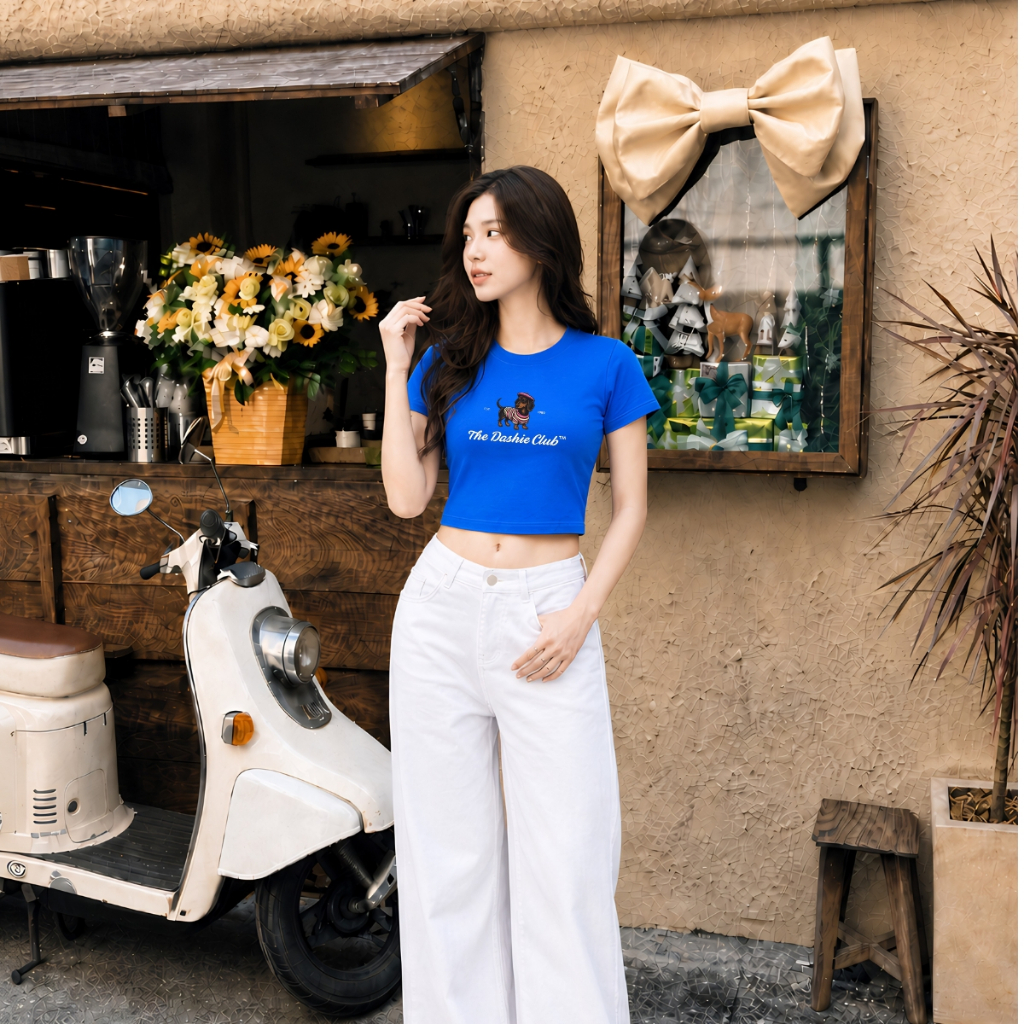 Áo Croptop hình chú chó đội mũ - Loza CR8580 CR8580