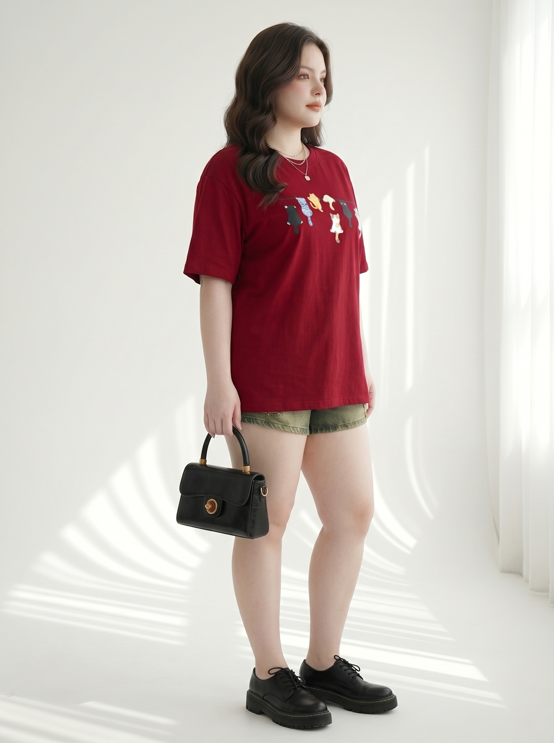 BIGSIZE NỮ - Áo thun form rộng in mèo dành cho nàng béo 55-95kg V-AK102-1_thumbnail_13