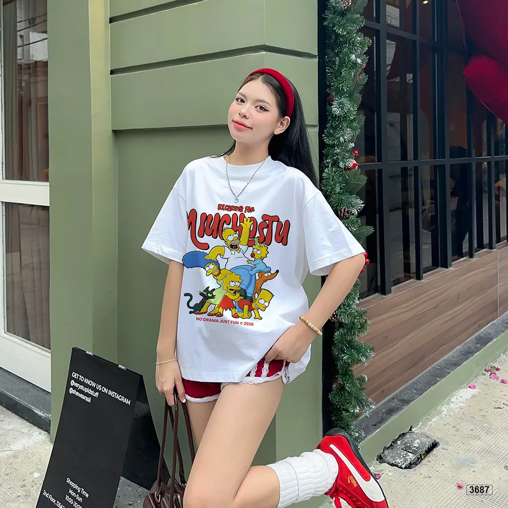 Áo thun nam nữ form boxy Gia đình Simpsonn Miucho 3687_thumbnail_4