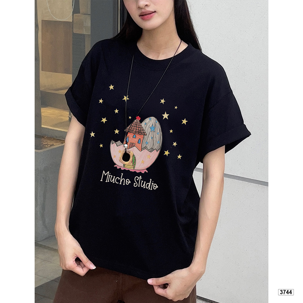 Áo thun nữ form boxy hoạt hình mùa hè Dreamee đáng yêu chất thoáng mát Miucho 3744_thumbnail_2