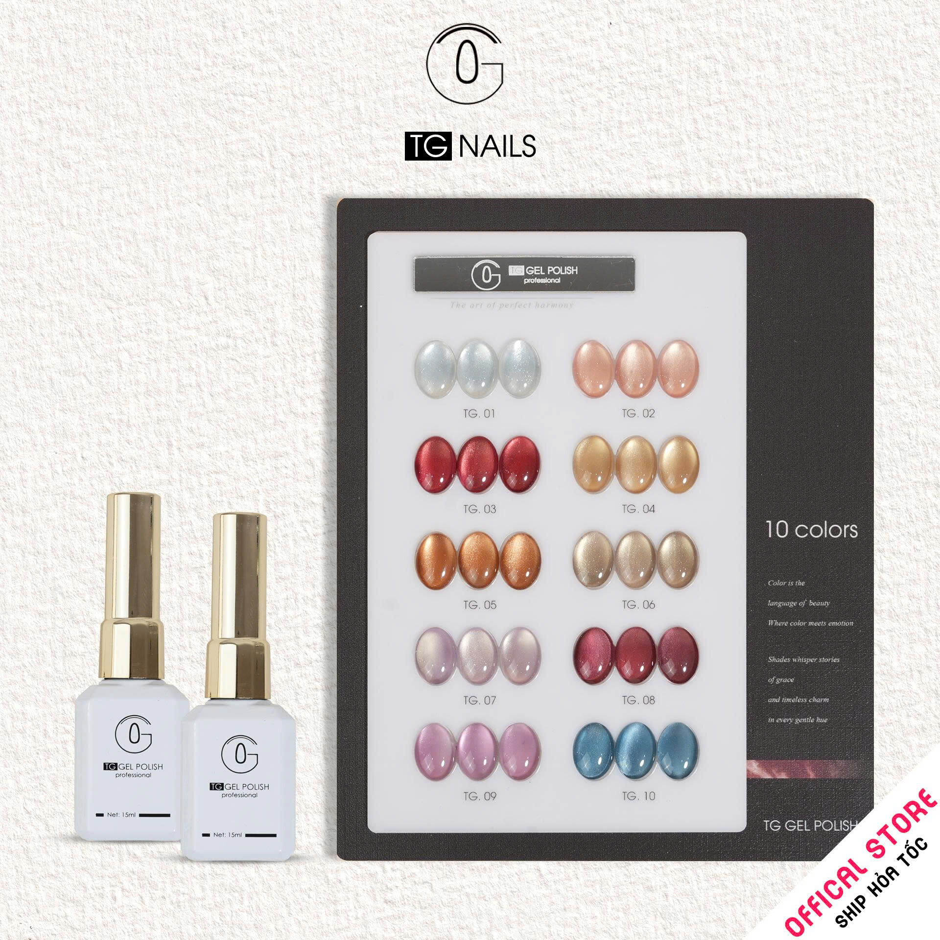 Combo 10 Màu Mắt Mèo Ánh Sao - Kèm bảng màu