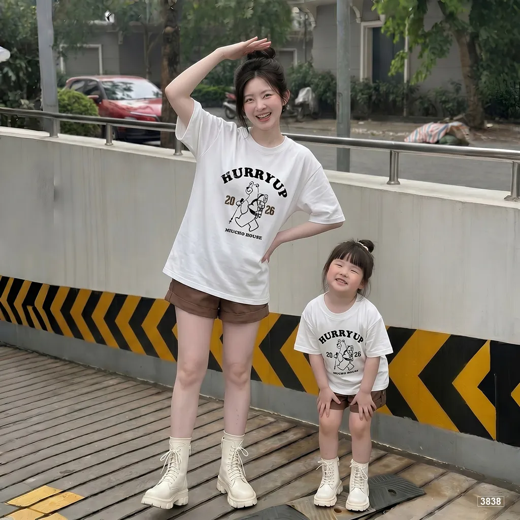 Áo thun gia đình mẹ và bé phong cách Hàn Quốc chất thoáng mát Kado 3838_thumbnail_3