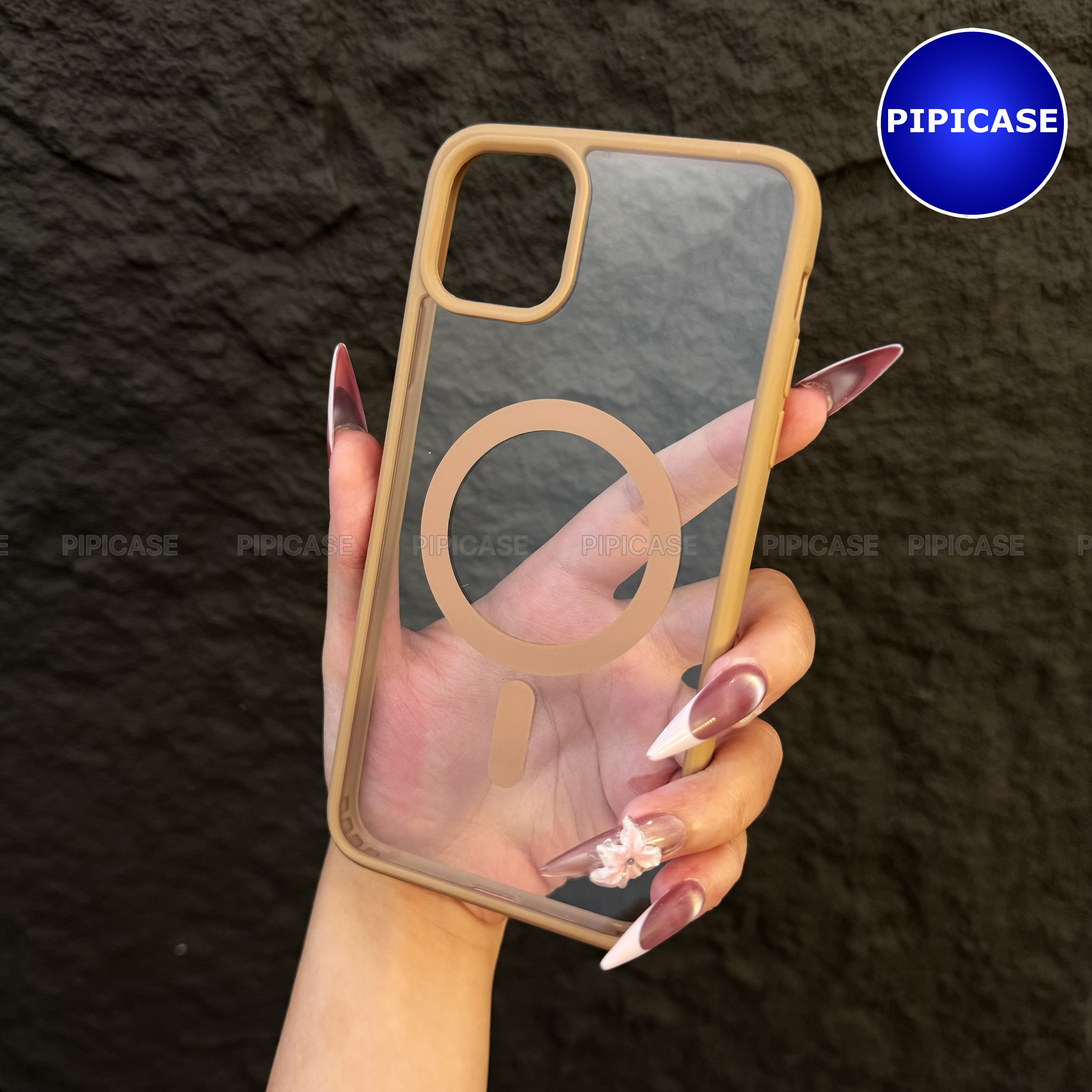Ốp Lưng iPhone 11 Pro Max - Chic - Nâu Nhạt