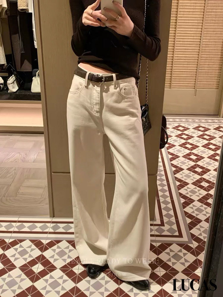 Quần Jeans trơn ống suông WGWE - 9719