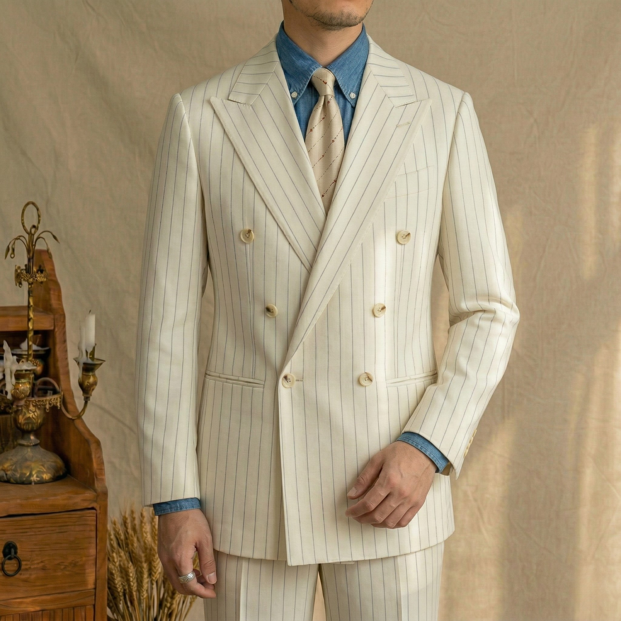 Bộ Suit Portofino Sọc Ivory_thumbnail_7