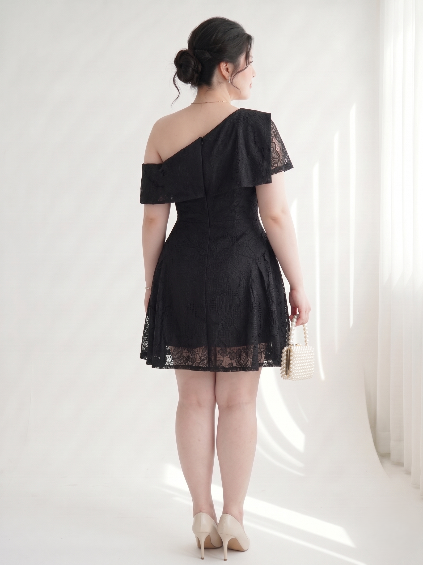 BIGSIZE NỮ - Đầm ren kiểu trễ vai 1 bên V-DA210_thumbnail_3