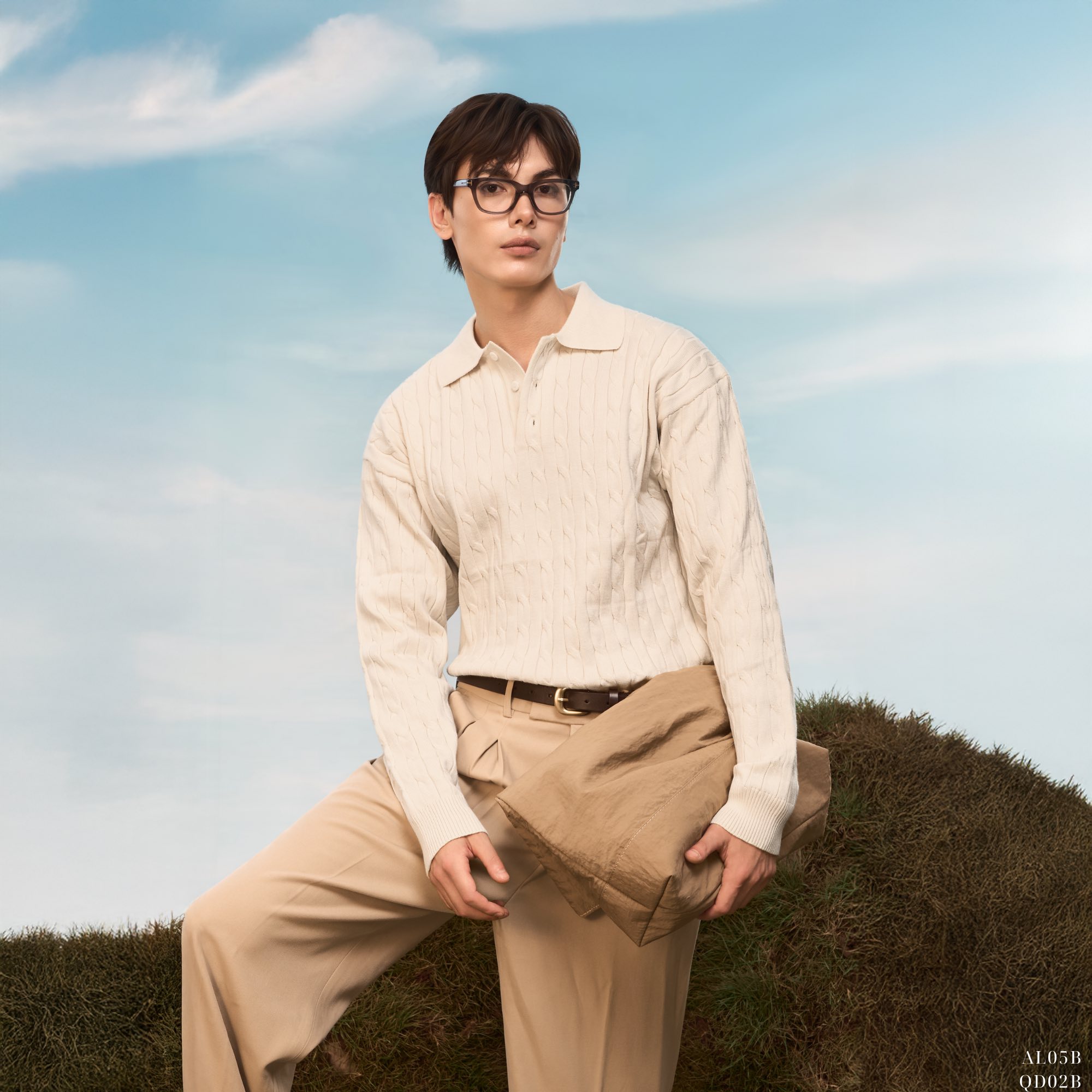 Áo Polo Len Dài Tay Twisted-Wool Sợi Viscose Form Relaxed_thumbnail_10